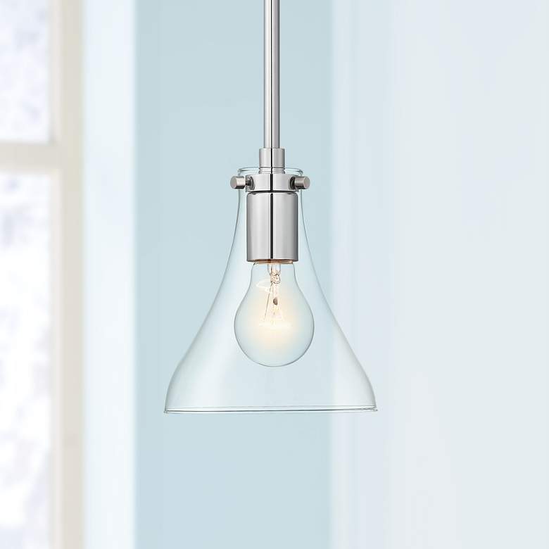 Image 1 Possini Euro Crew 6"W Chrome and Clear Glass Mini Pendant