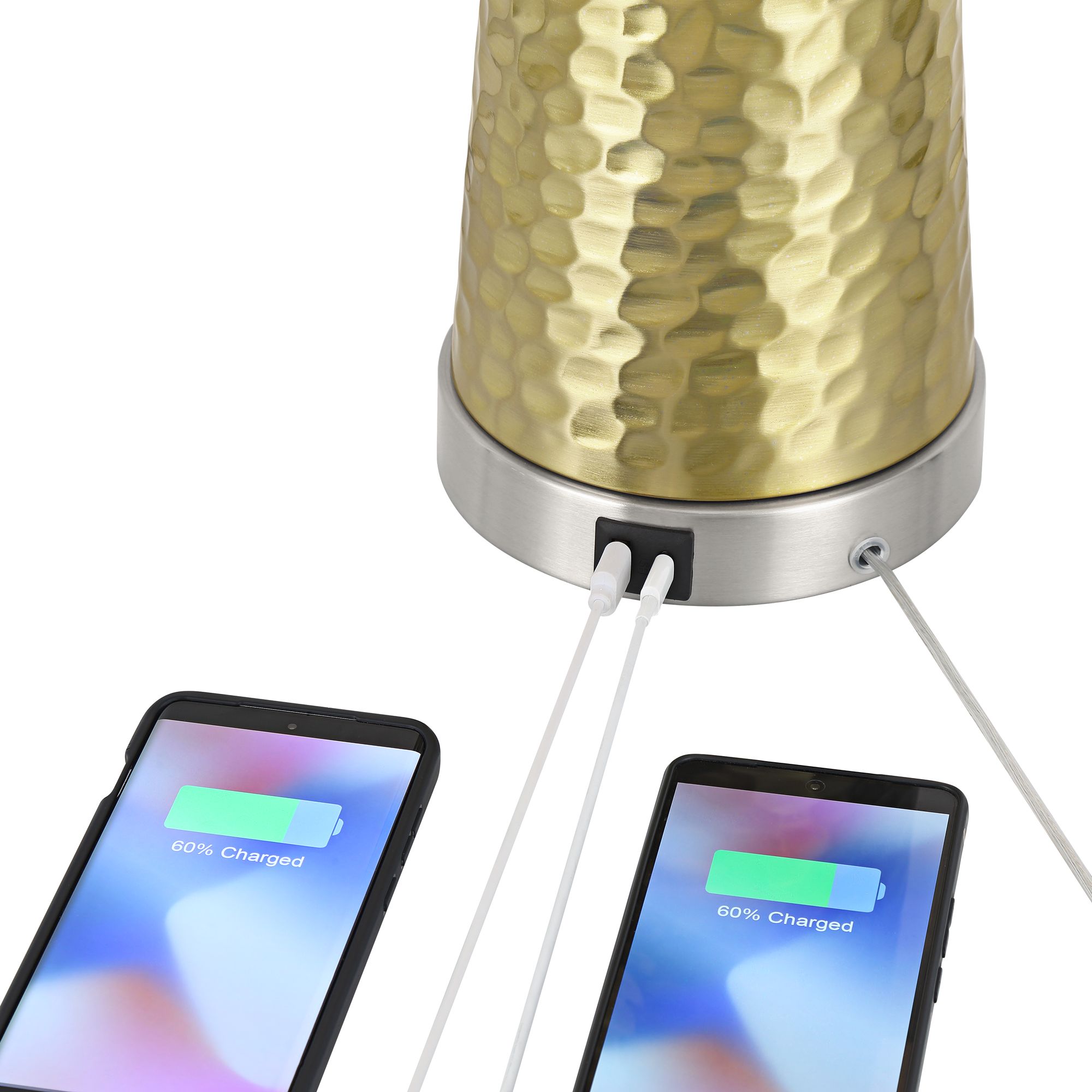 Image 3 Possini Euro Croley 27 1/2" High Hammered Gold USB Table Lamp Set of 2 more views