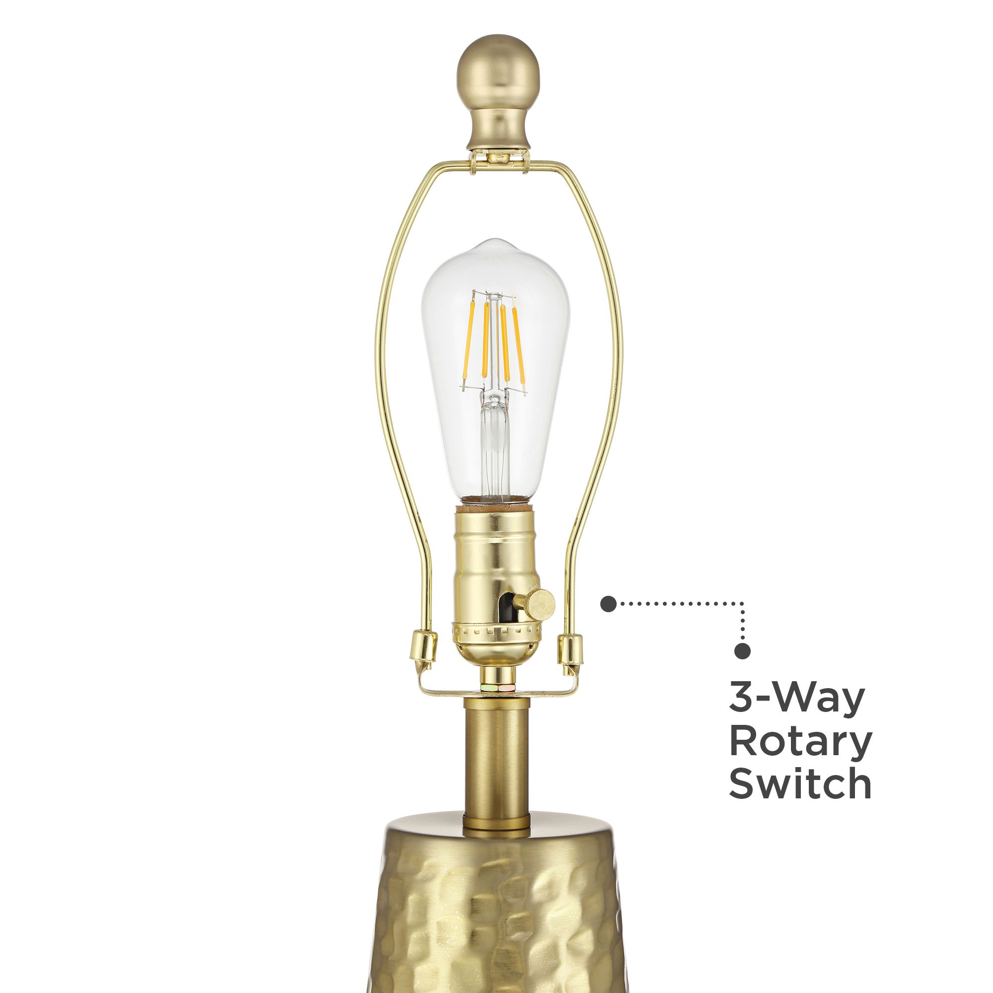 Image 5 Possini Euro Croley 27 1/2" High Hammered Gold USB Table Lamp Set of 2 more views