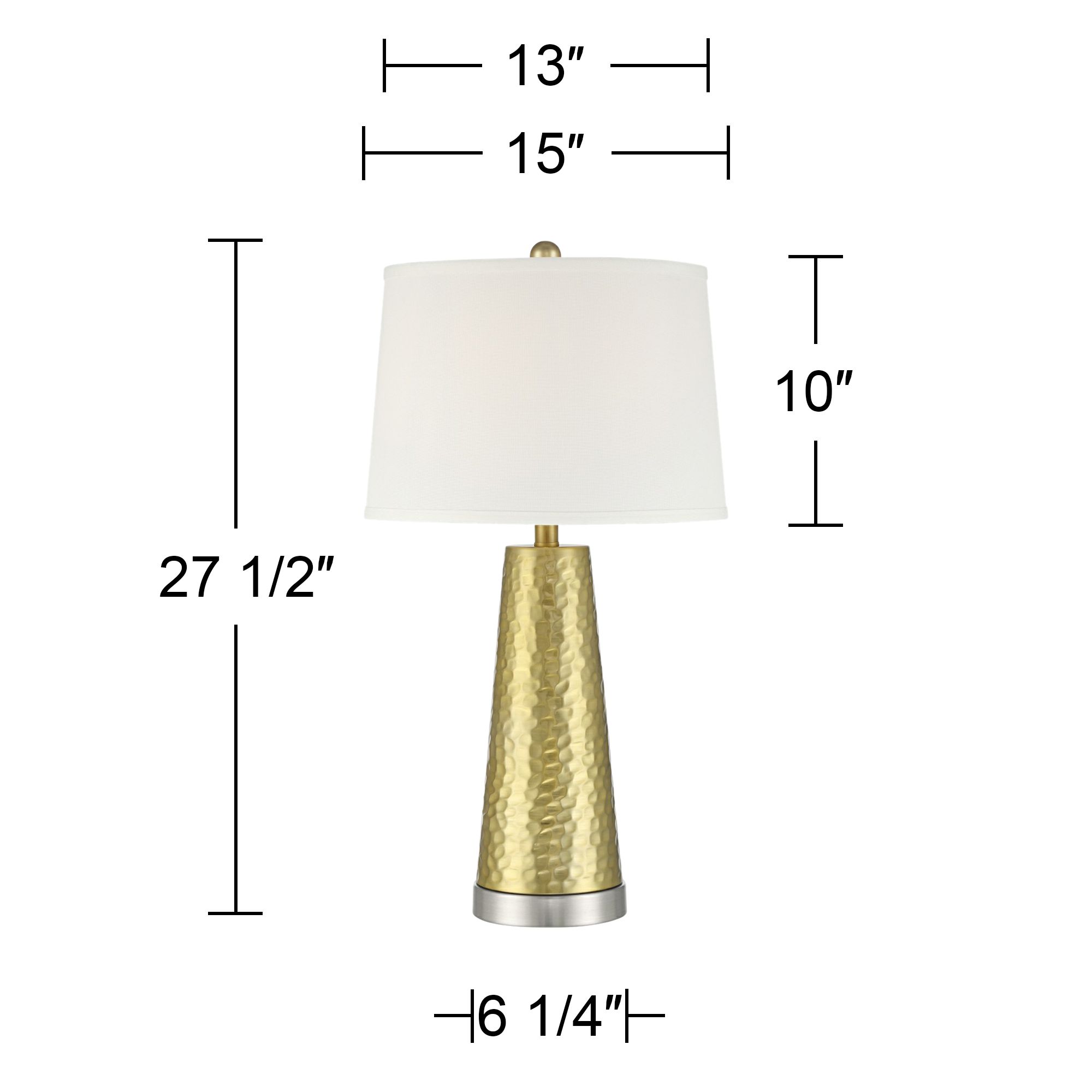 Possini Euro Croley 27 1/2" High Hammered Gold USB Table Lamp Set of 2