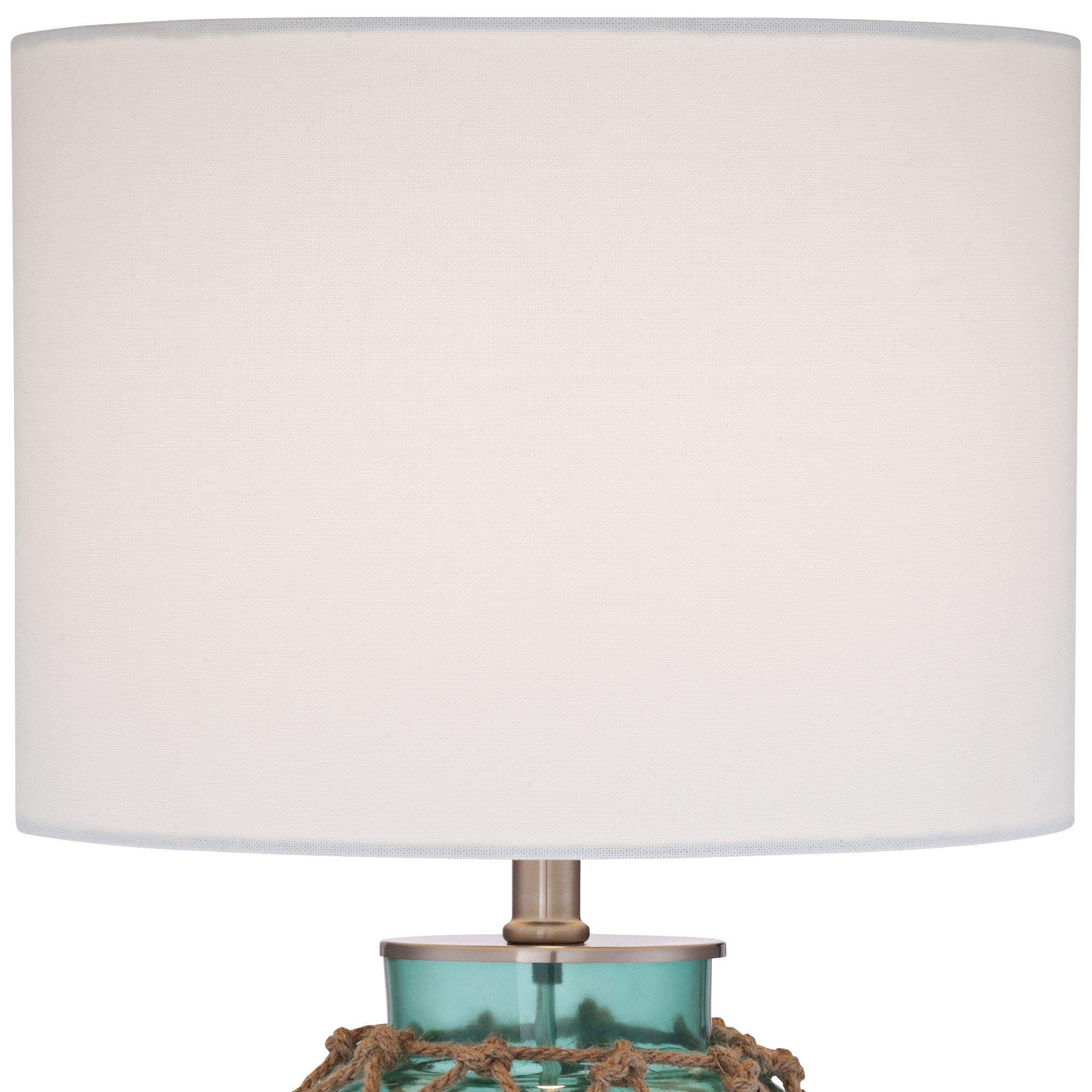 Image 3 Possini Euro Crosby 22 1/2" Blue-Green Bottle with Rope Glass Lamp more views