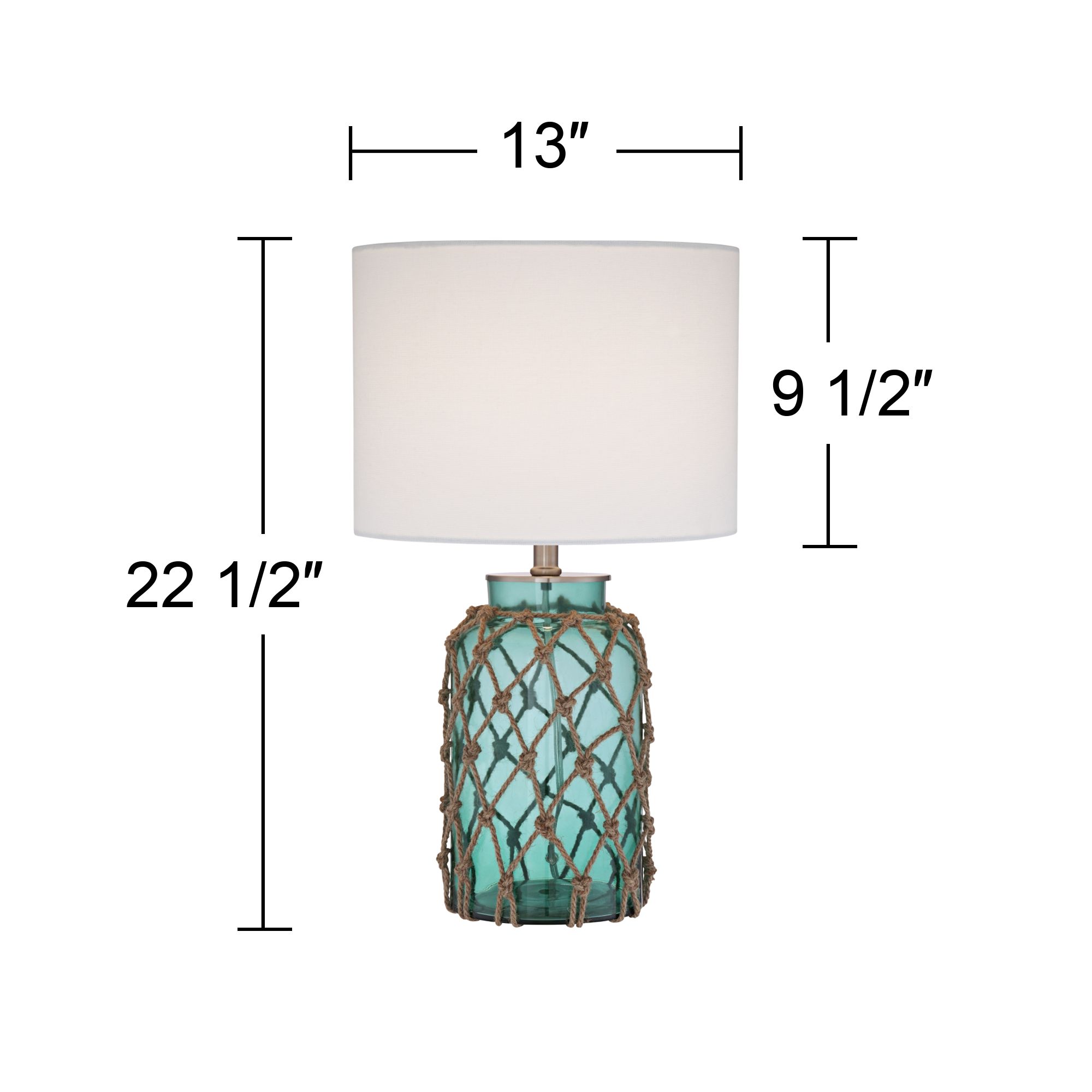 Image 6 Possini Euro Crosby 22 1/2" Blue-Green Bottle with Rope Glass Lamp more views