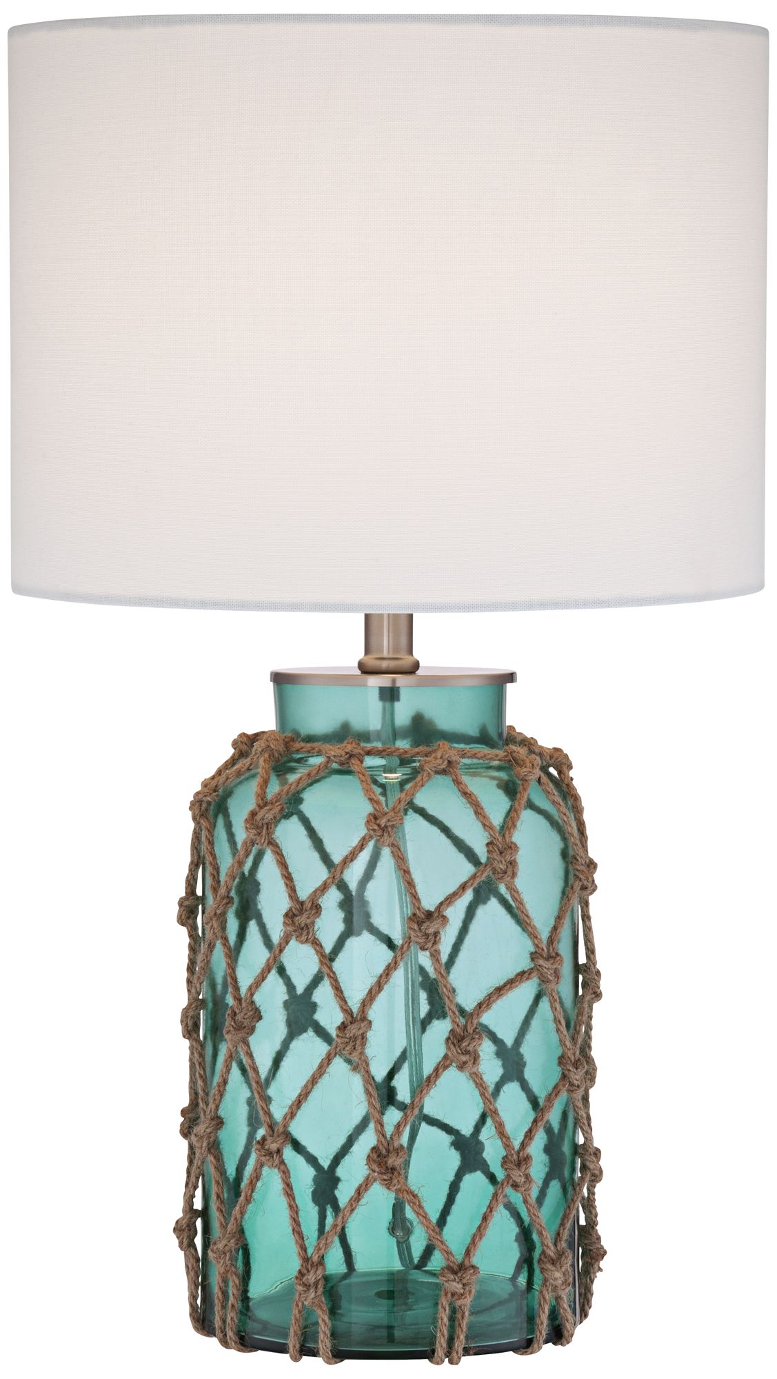 Possini Euro Crosby 22 1/2" Rope and Bottle Glass Lamp with Dimmer