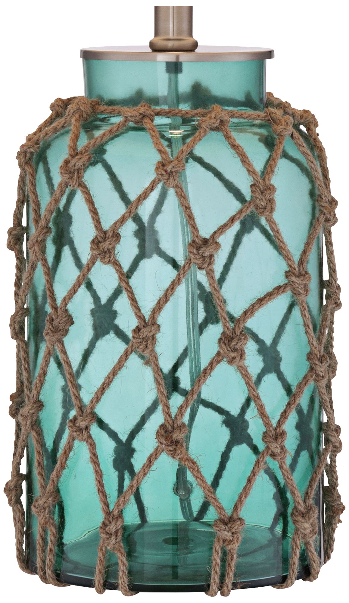Image 4 Possini Euro Crosby 22 1/2" Rope and Bottle Glass Lamp with Dimmer more views