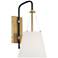 Possini Euro Crysta 16 3/4" High Warm Brass and Black Wall Sconce