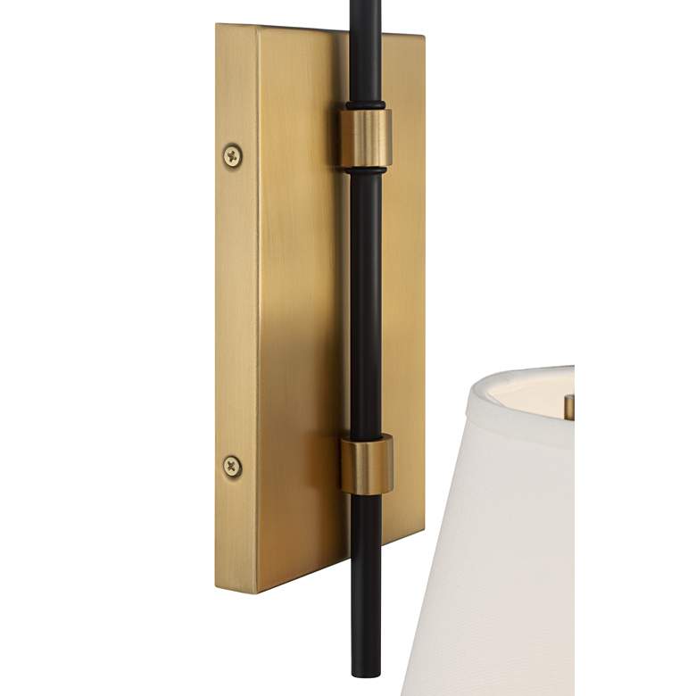 Image 5 Possini Euro Crysta 16 3/4" High Warm Brass and Black Wall Sconce more views