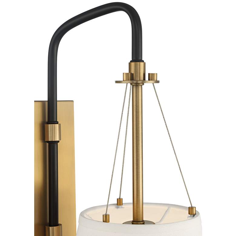 Image 6 Possini Euro Crysta 16 3/4" High Warm Brass and Black Wall Sconce more views