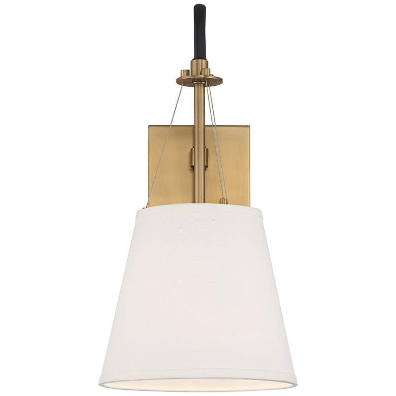 Image 7 Possini Euro Crysta 16 3/4" High Warm Brass and Black Wall Sconce more views