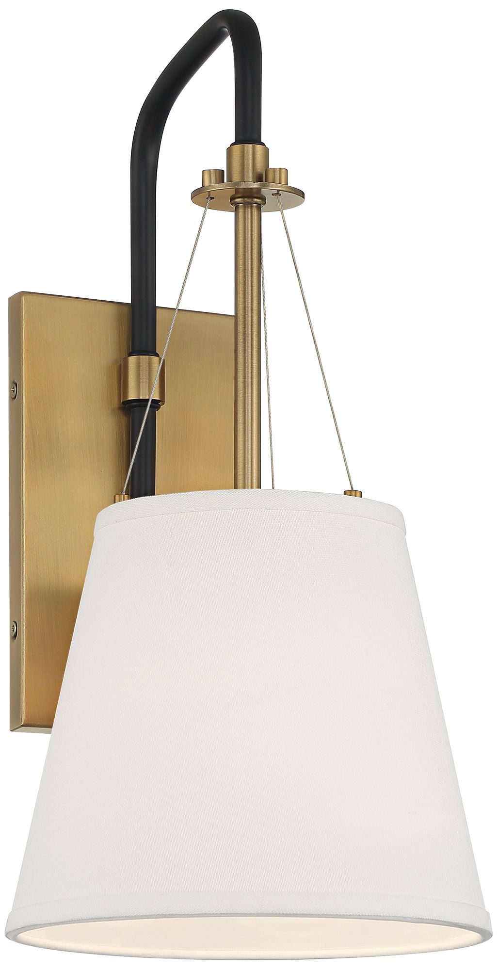 Possini Euro Crysta 16 3/4"H Warm Brass and Black Wall Sconce Set of 2 in scene