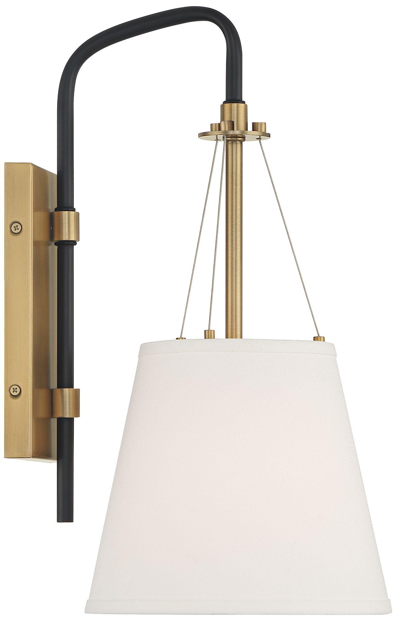 Possini Euro Crysta 16 3/4"H Warm Brass and Black Wall Sconce Set of 2 in scene
