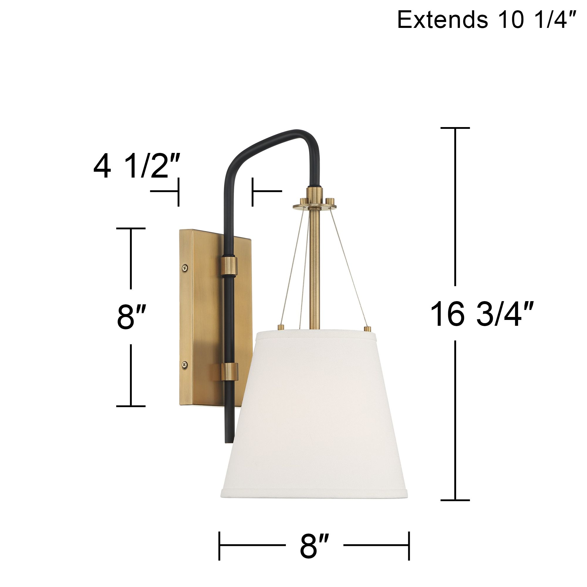 Possini Euro Crysta 16 3/4"H Warm Brass and Black Wall Sconce Set of 2 in scene