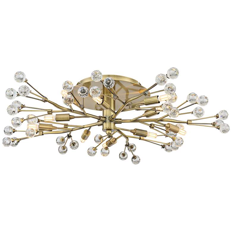 Image 2 Possini Euro Crystal Berry 27 1/2"W Brass 10-Light LED Ceiling Light