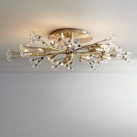 Image1 of Possini Euro Crystal Berry 27 1/2"W Brass 10-Light LED Ceiling Light