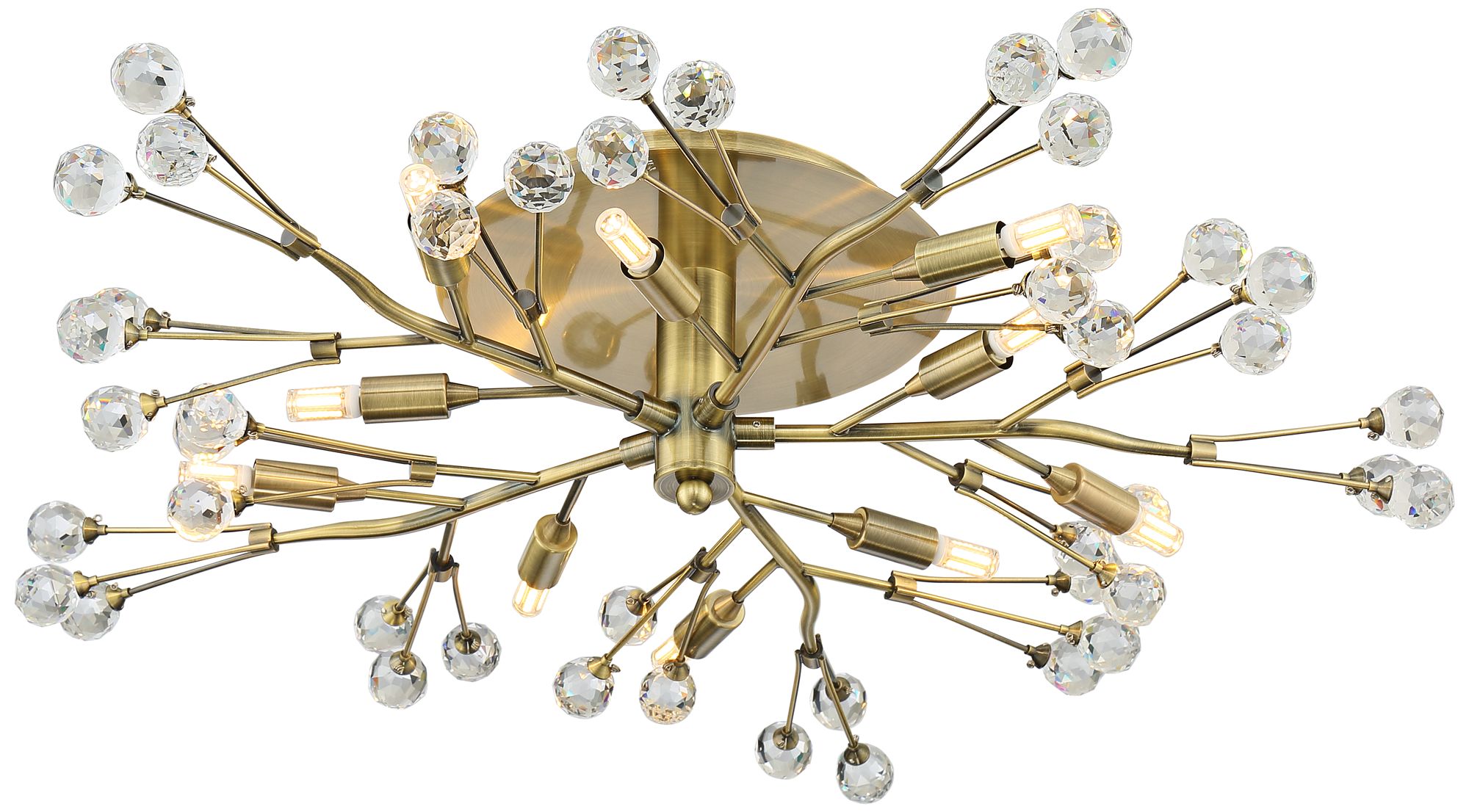 Watch A Video About the Possini Euro Crystal Berry Brass 10 Light LED Ceiling Light