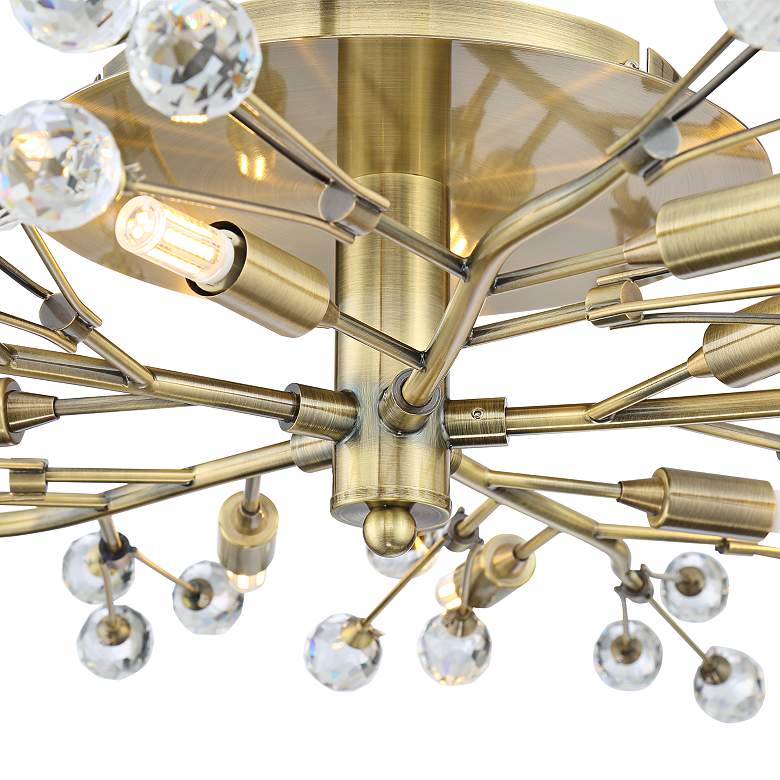 Possini Euro Crystal Berry Brass 10-Light LED Ceiling Light more views