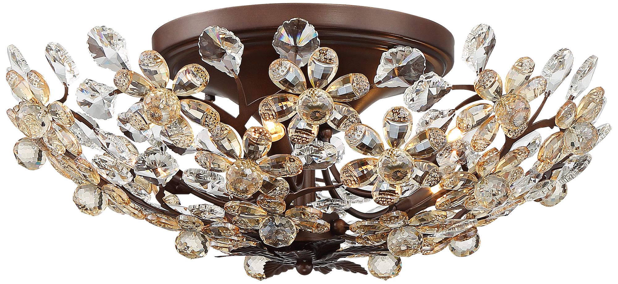 Image 3 Possini Euro Crystal Blooms 21" Champagne Glass Ceiling Light