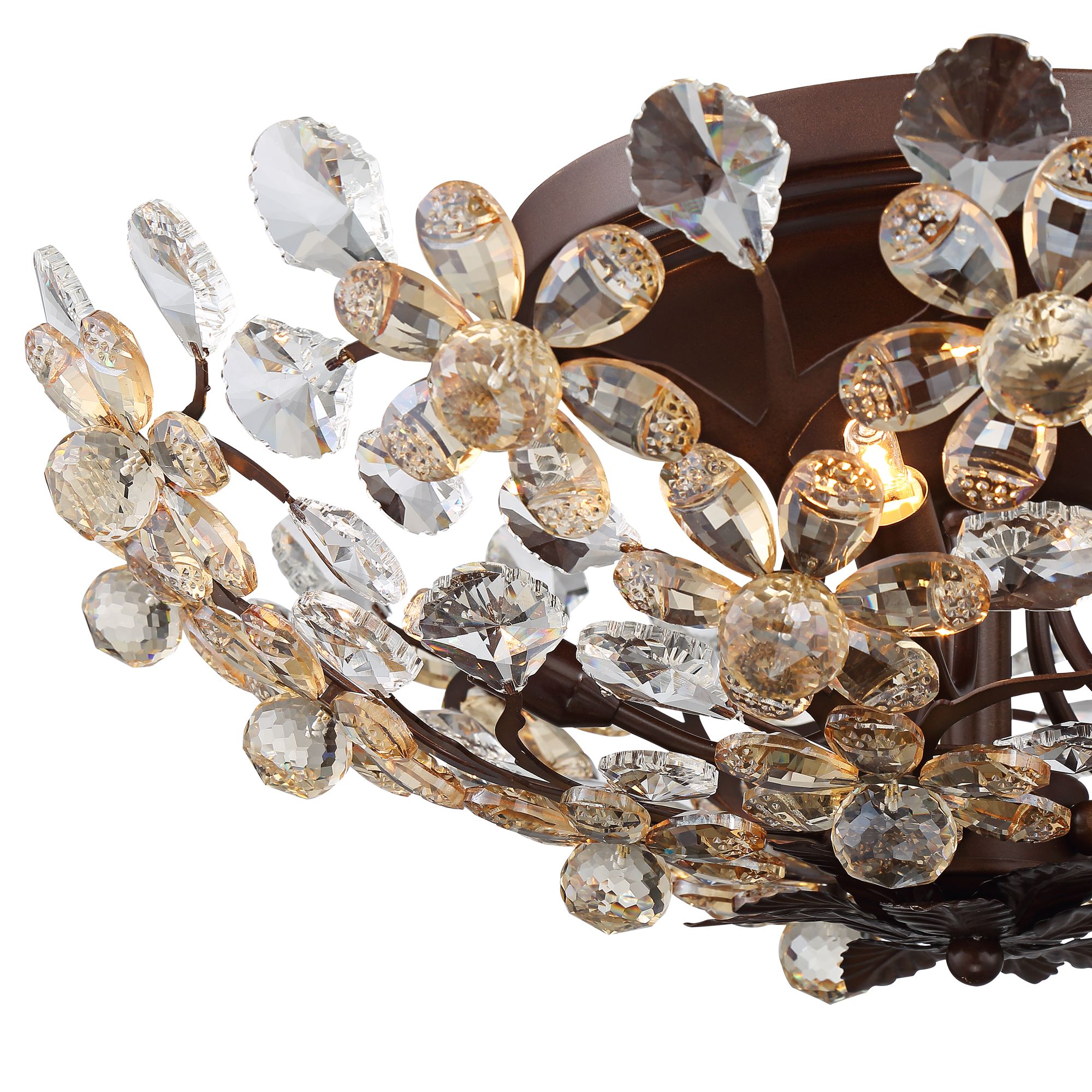 Image 4 Possini Euro Crystal Blooms 21" Champagne Glass Ceiling Light more views