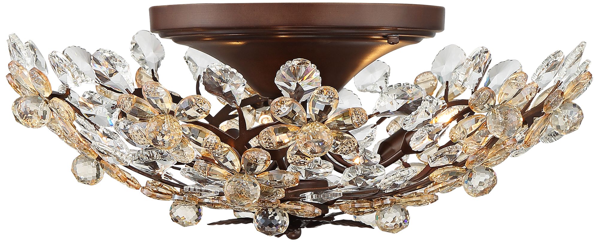 Image 5 Possini Euro Crystal Blooms 21" Champagne Glass Ceiling Light more views
