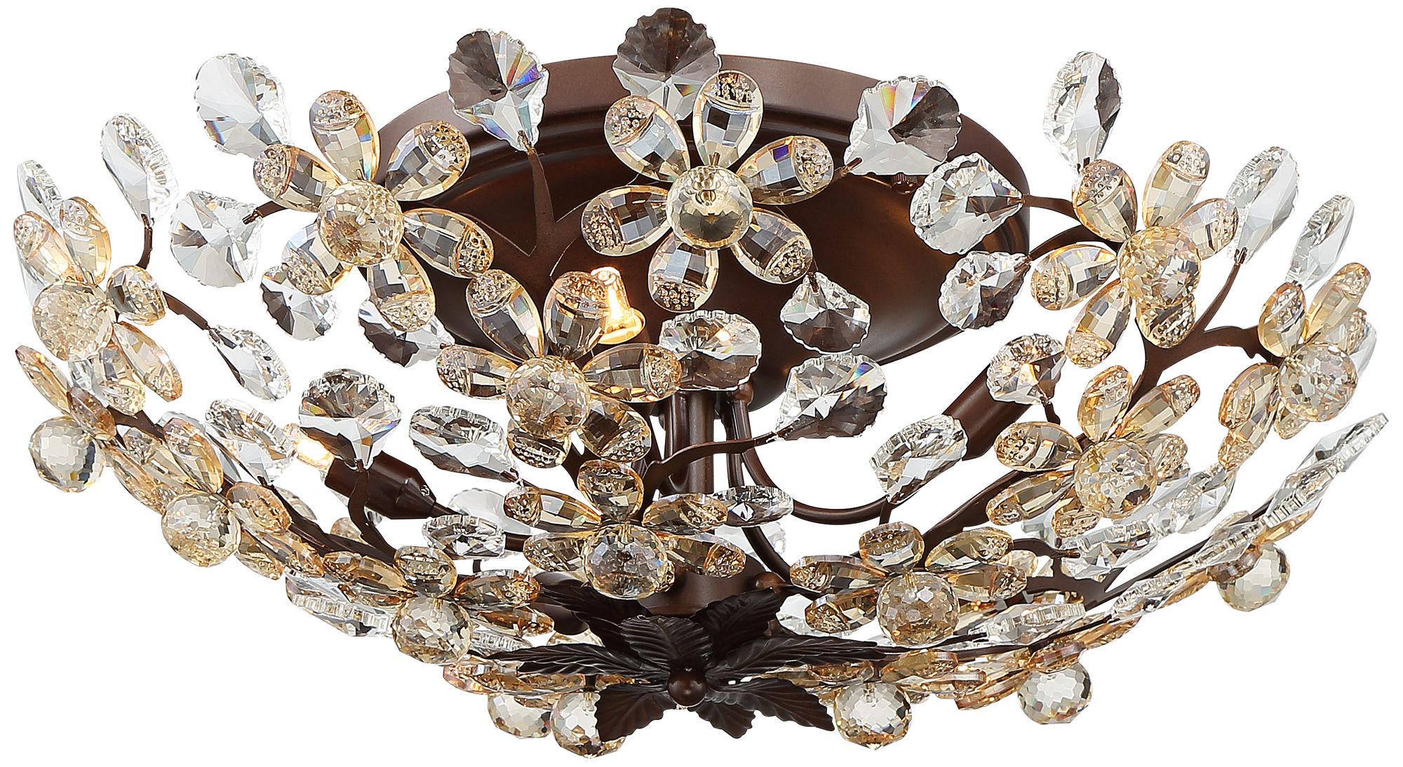 Image 6 Possini Euro Crystal Blooms 21" Champagne Glass Ceiling Light more views