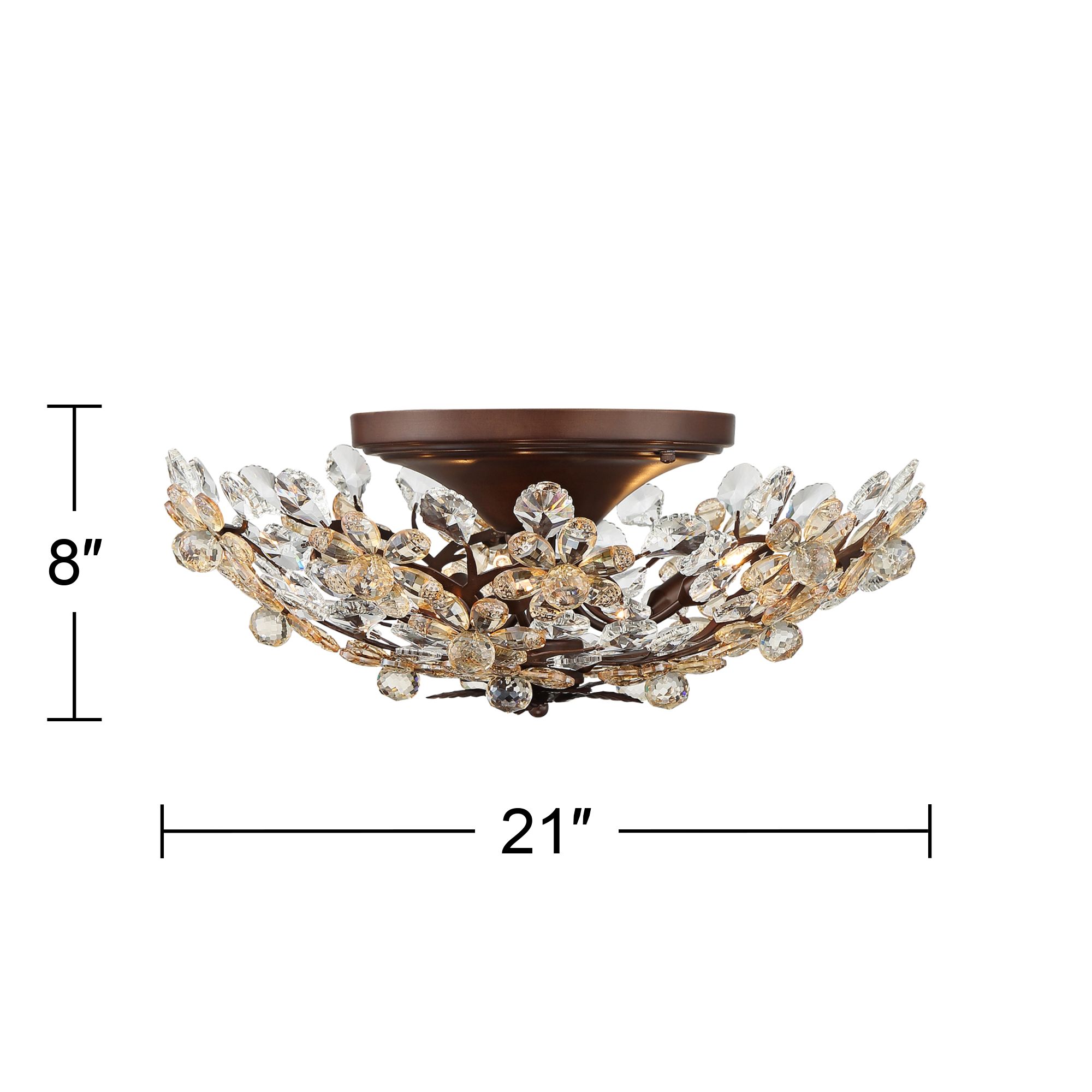 Image 7 Possini Euro Crystal Blooms 21" Champagne Glass Ceiling Light more views