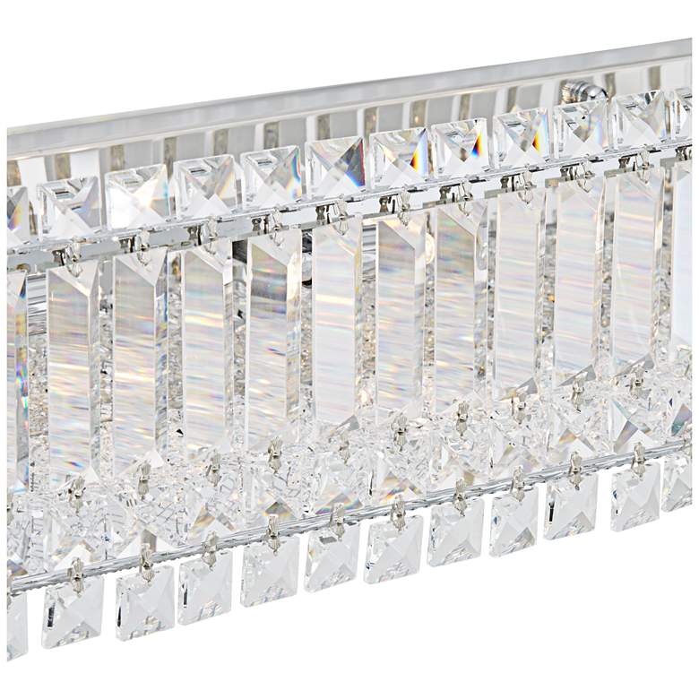 Image 4 Possini Euro Crystal Columns 30" Wide Chrome LED Bath Light more views