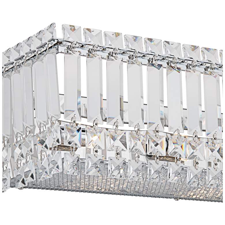 Image 5 Possini Euro Crystal Columns 30" Wide Chrome LED Bath Light more views