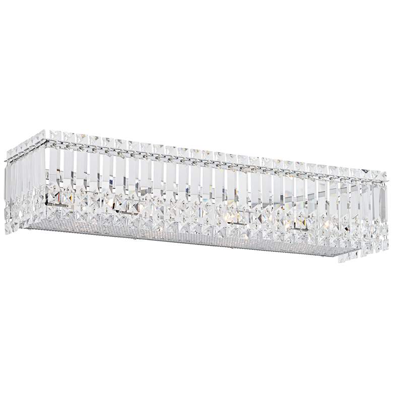 Image 6 Possini Euro Crystal Columns 30 inch Wide Chrome LED Bath Light more views