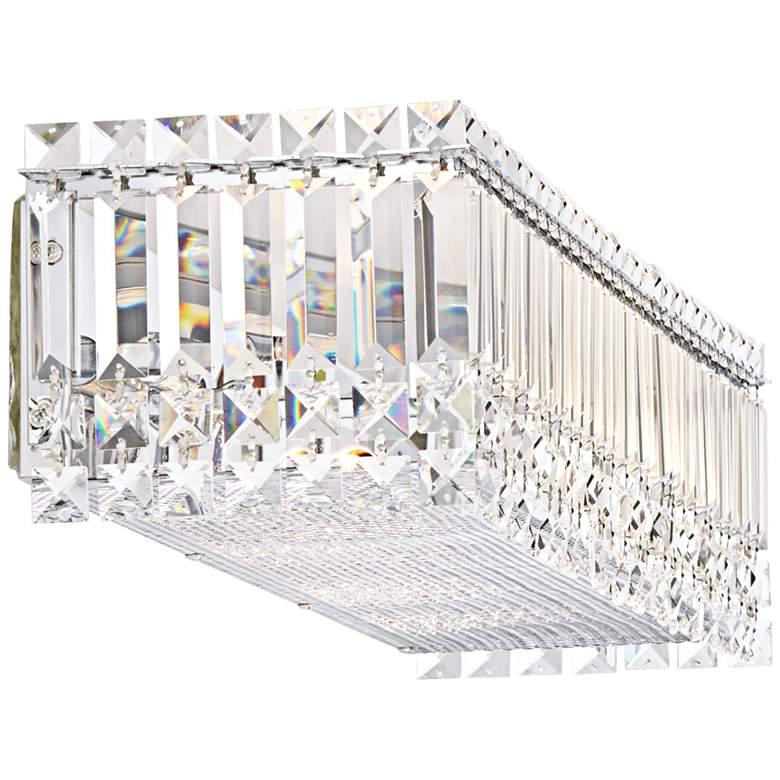 Image 7 Possini Euro Crystal Columns 30" Wide Chrome LED Bath Light more views