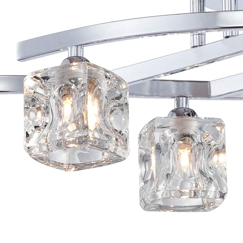Image 3 Possini Euro Crystal Cube 30 1/2 inch Wide Modern Chrome Ceiling Light more views