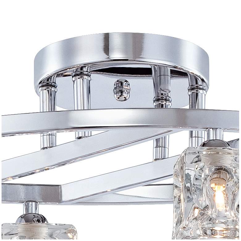 Possini Euro Crystal Cube 30 1/2 inch Wide Modern Chrome Ceiling Light more views