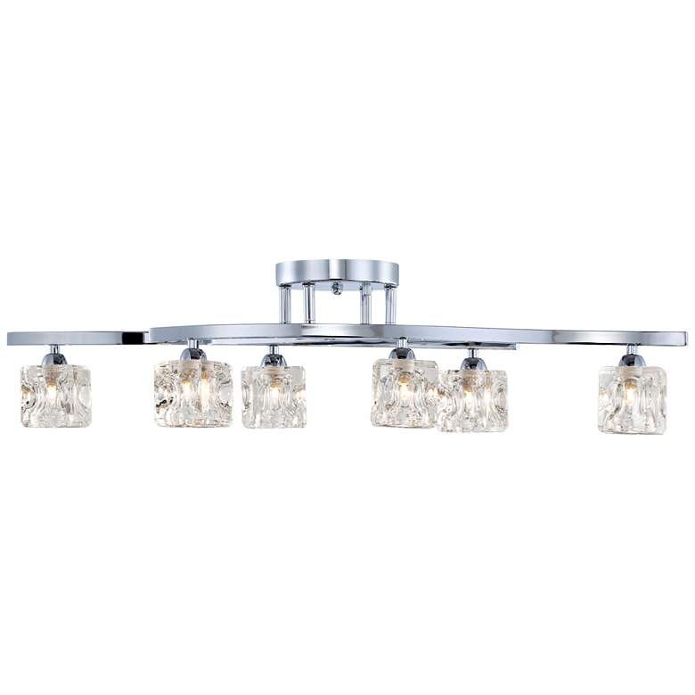 Image 5 Possini Euro Crystal Cube 30 1/2 inch Wide Modern Chrome Ceiling Light more views