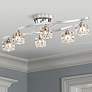 1_Possini Euro Crystal Cube 30 1/2" Wide Modern Chrome LED Ceiling Light