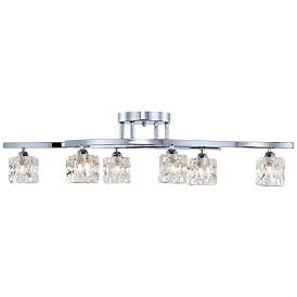 Image5 of Possini Euro Crystal Cube 30 1/2" Wide Modern Chrome LED Ceiling Light more views