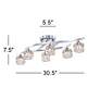Possini Euro Crystal Cube 30 1/2" Wide Modern Chrome LED Ceiling Light