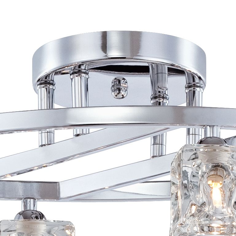 possini euro crystal cube and chrome ceiling light