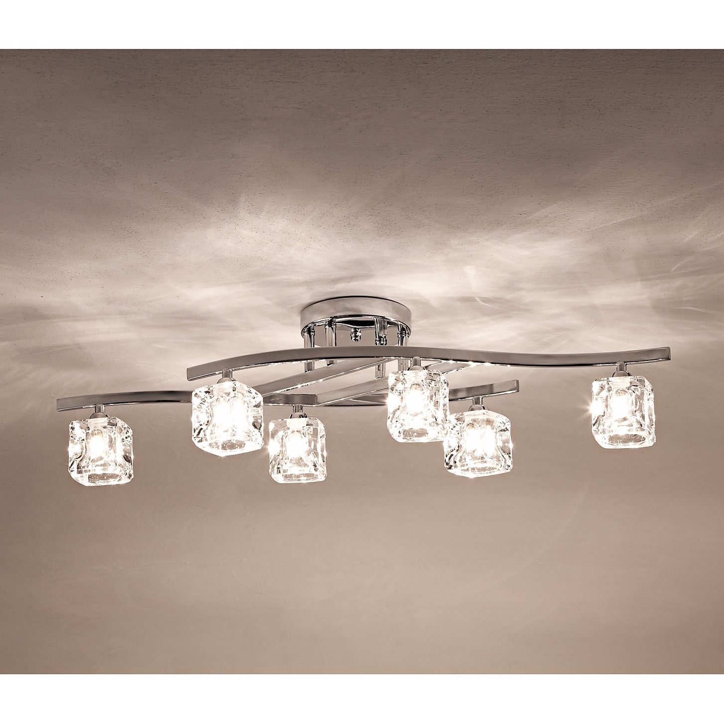 possini euro crystal cube and chrome ceiling light