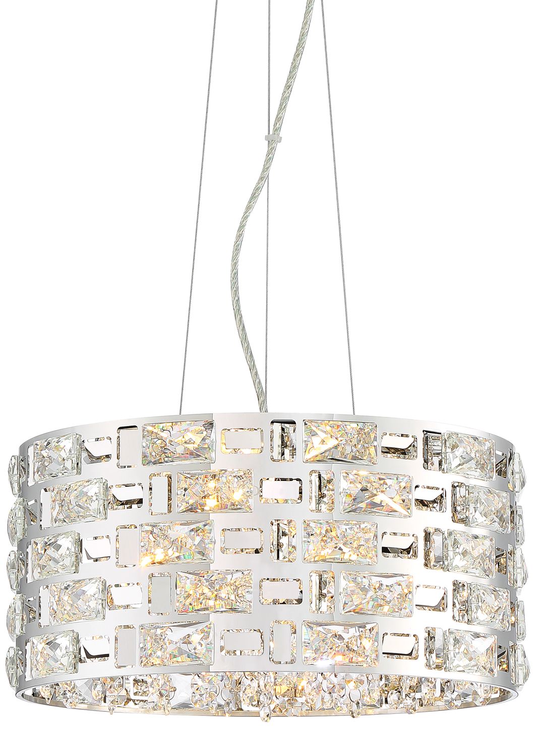 Possini Euro Crystal Rain 15 1/2" Wide Chrome LED Pendant