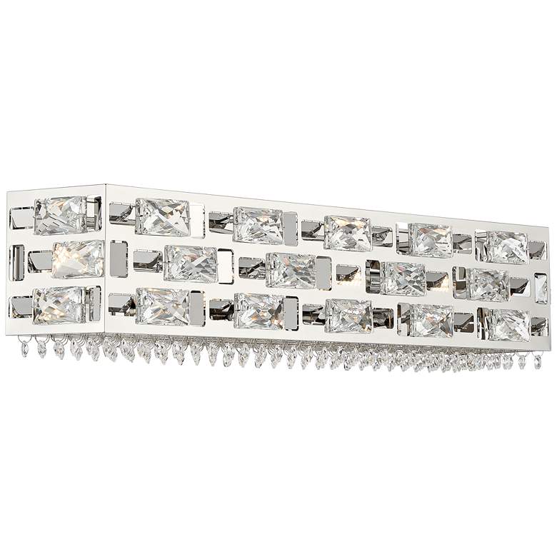 Image 6 Possini Euro Crystal Rain 24" Wide Modern Chrome LED Bath Light more views
