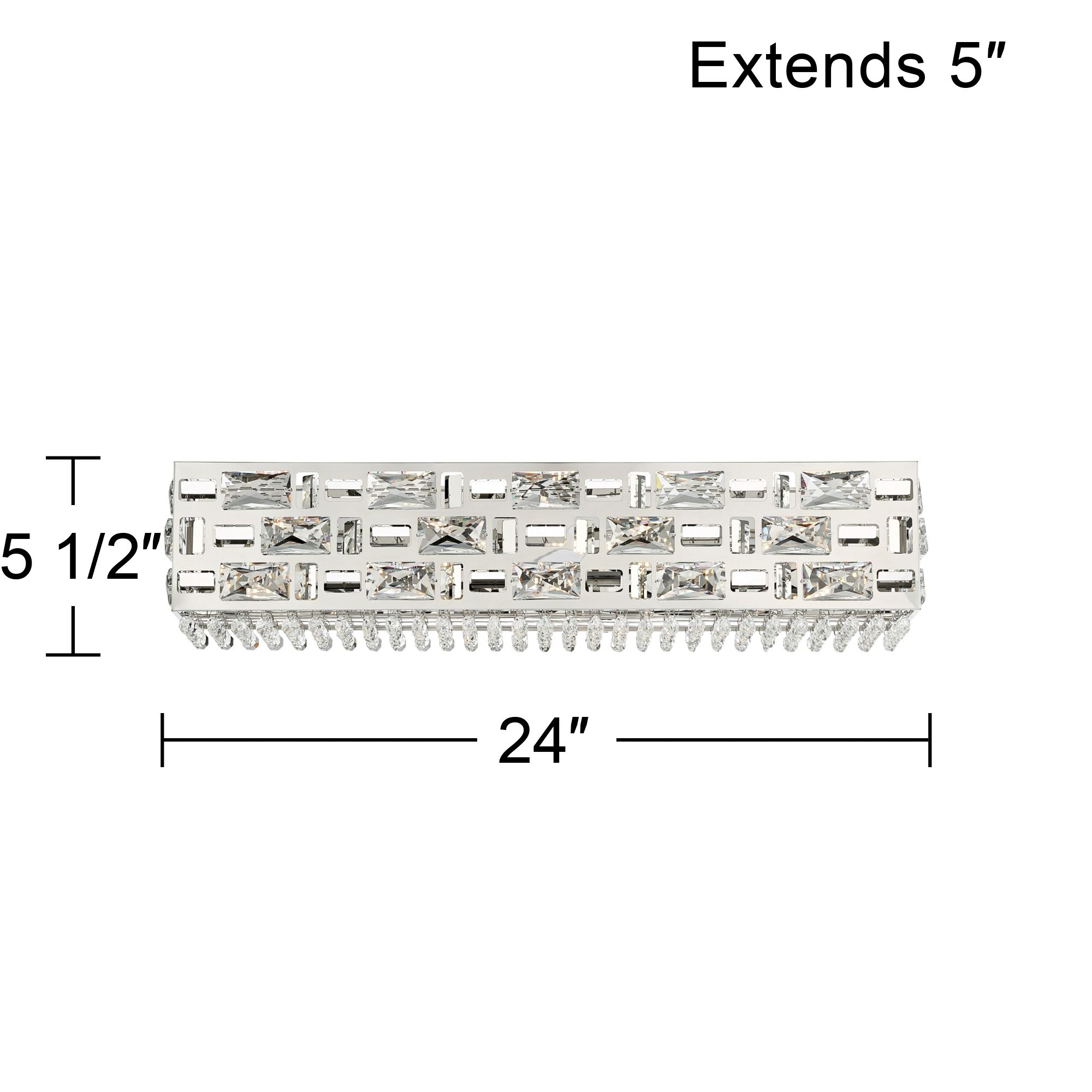 Possini Euro Crystal Rain 24" Wide Modern Chrome LED Bath Light in scene
