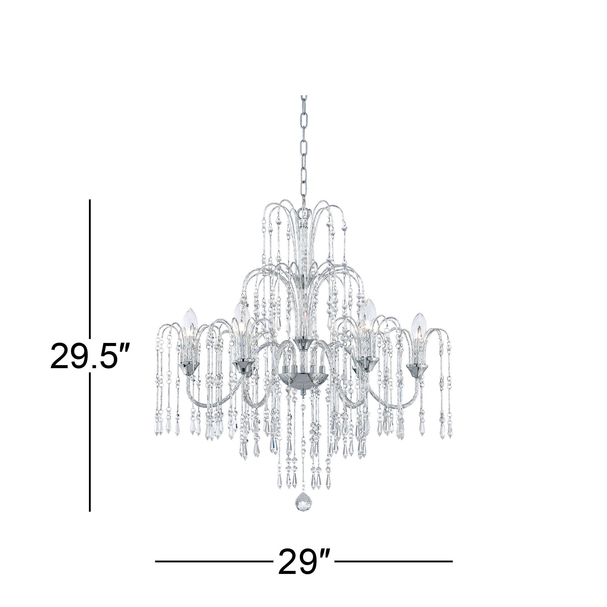Possini Euro Crystal Rain 28" Wide 6-Light Crystal Chandelier in scene