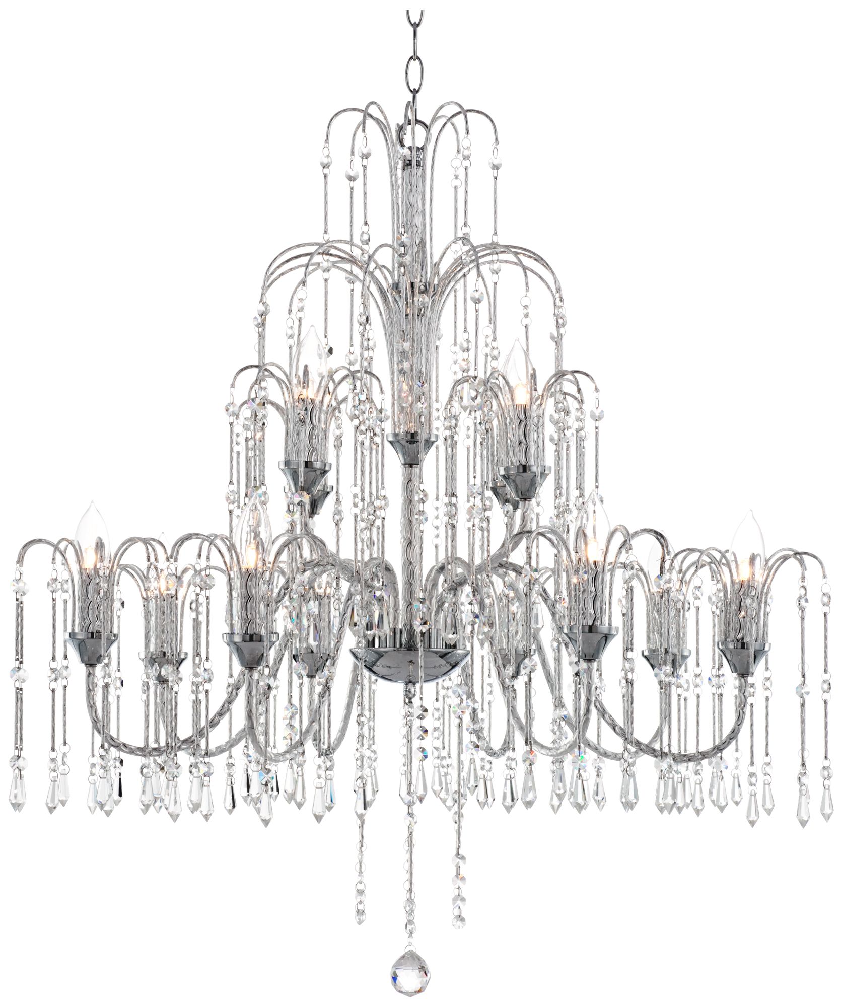 Possini Euro Crystal Rain 33" Wide Large Crystal Chandelier