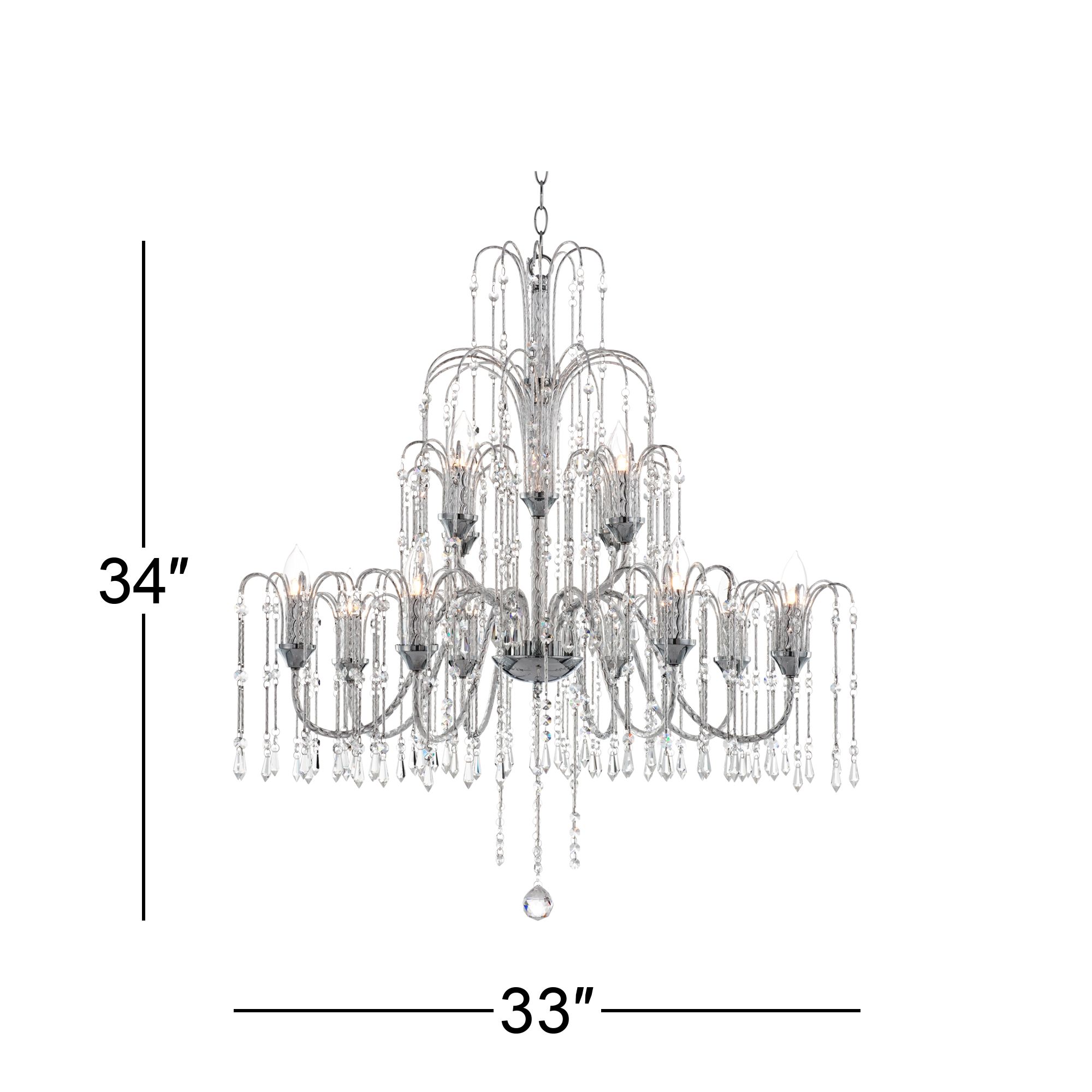 Image 5 Possini Euro Crystal Rain 33" Wide Large Crystal Chandelier more views