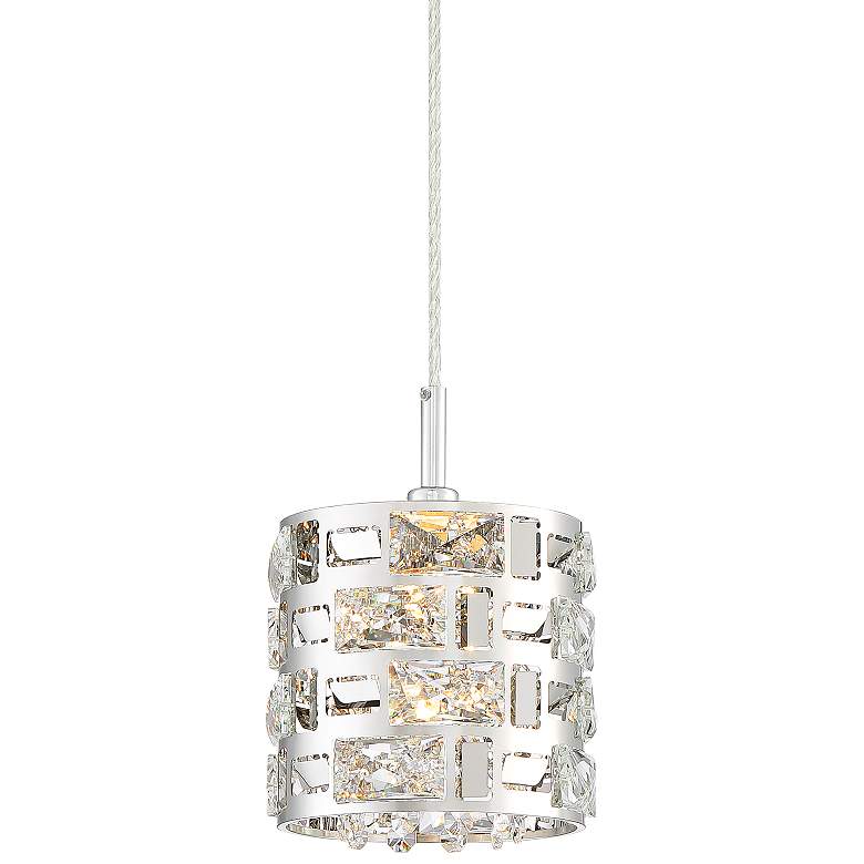 Image 2 Possini Euro Crystal Rain 6 inch Wide Chrome Mini LED Pendant