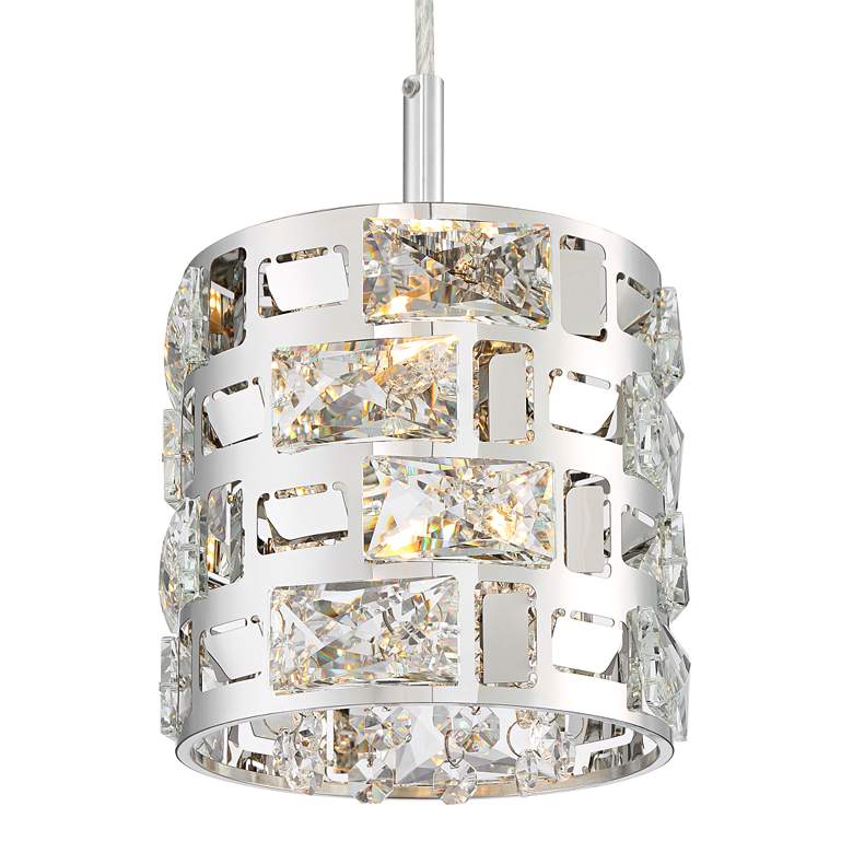 Image 3 Possini Euro Crystal Rain 6" Wide Chrome Mini LED Pendant more views