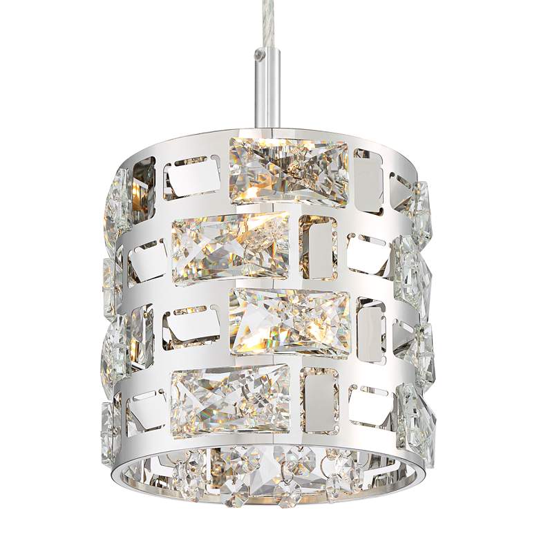 Image 3 Possini Euro Crystal Rain 6 inch Wide Chrome Mini LED Pendant more views