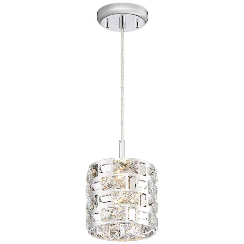 Image 6 Possini Euro Crystal Rain 6" Wide Chrome Mini LED Pendant more views