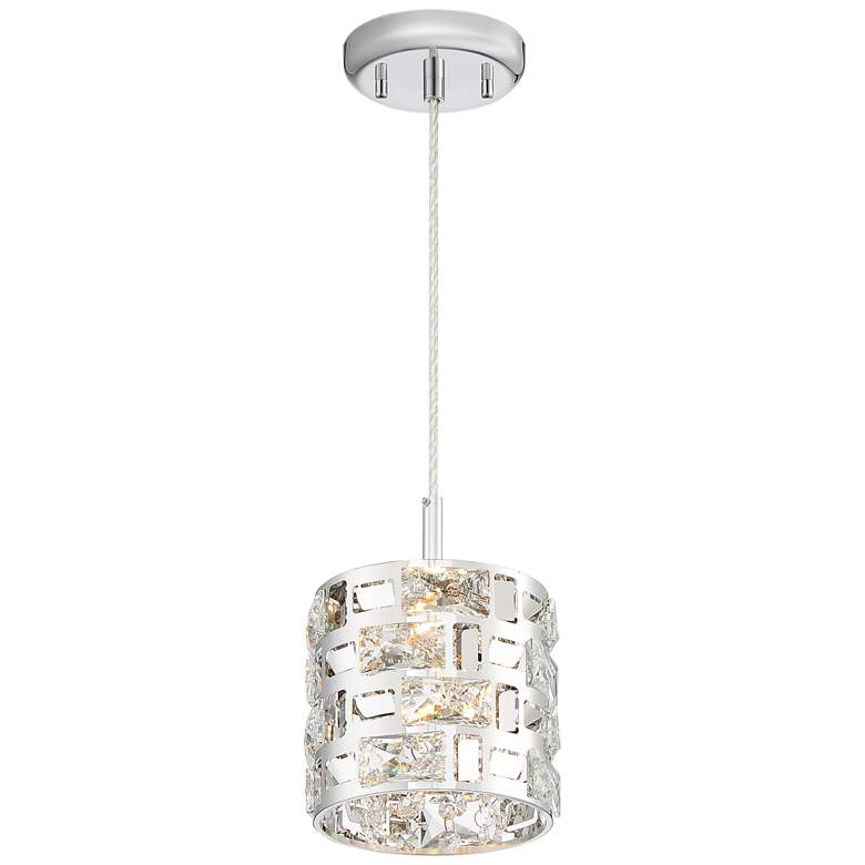 Image 6 Possini Euro Crystal Rain 6 inch Wide Chrome Mini LED Pendant more views