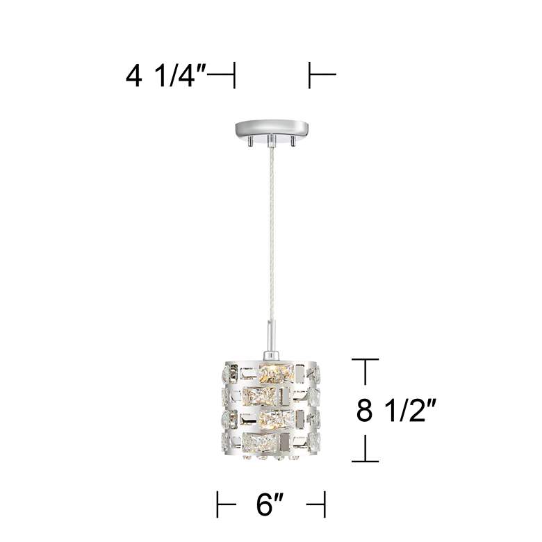 Image 7 Possini Euro Crystal Rain 6" Wide Chrome Mini LED Pendant more views