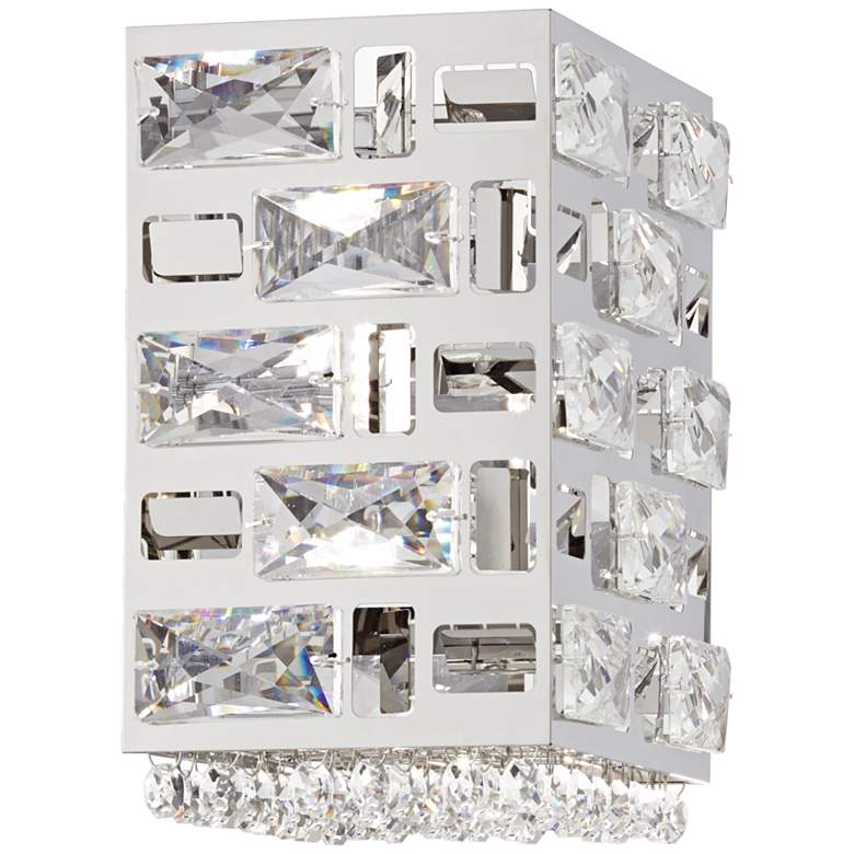 Image 6 Possini Euro Crystal Rain 8 inch High Modern Chrome LED Wall Sconce more views