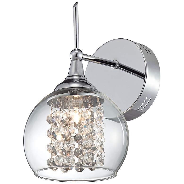 Possini Euro Crystal Rainfall 10&quot; High Chrome Wall Sconce more views